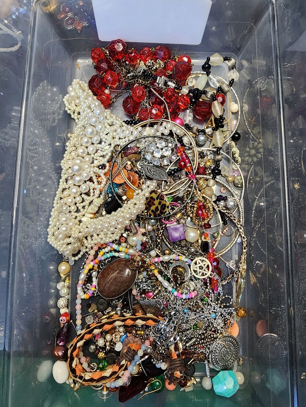 1lb Mixed Jewelry For Crafting May Or May Not Have Matches J082326-2